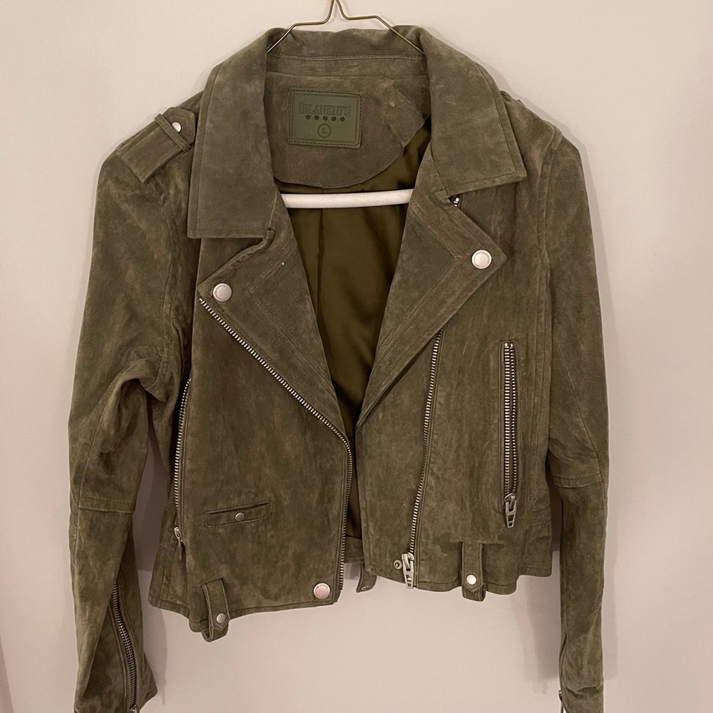 BLANK NYC ARMY GREEN SUEDE MOTO JACKET💚⚡️✨⭐️